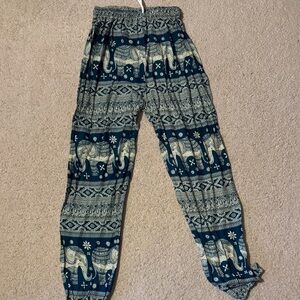Kids Navy & Cream Elephant Print Lounge Pants